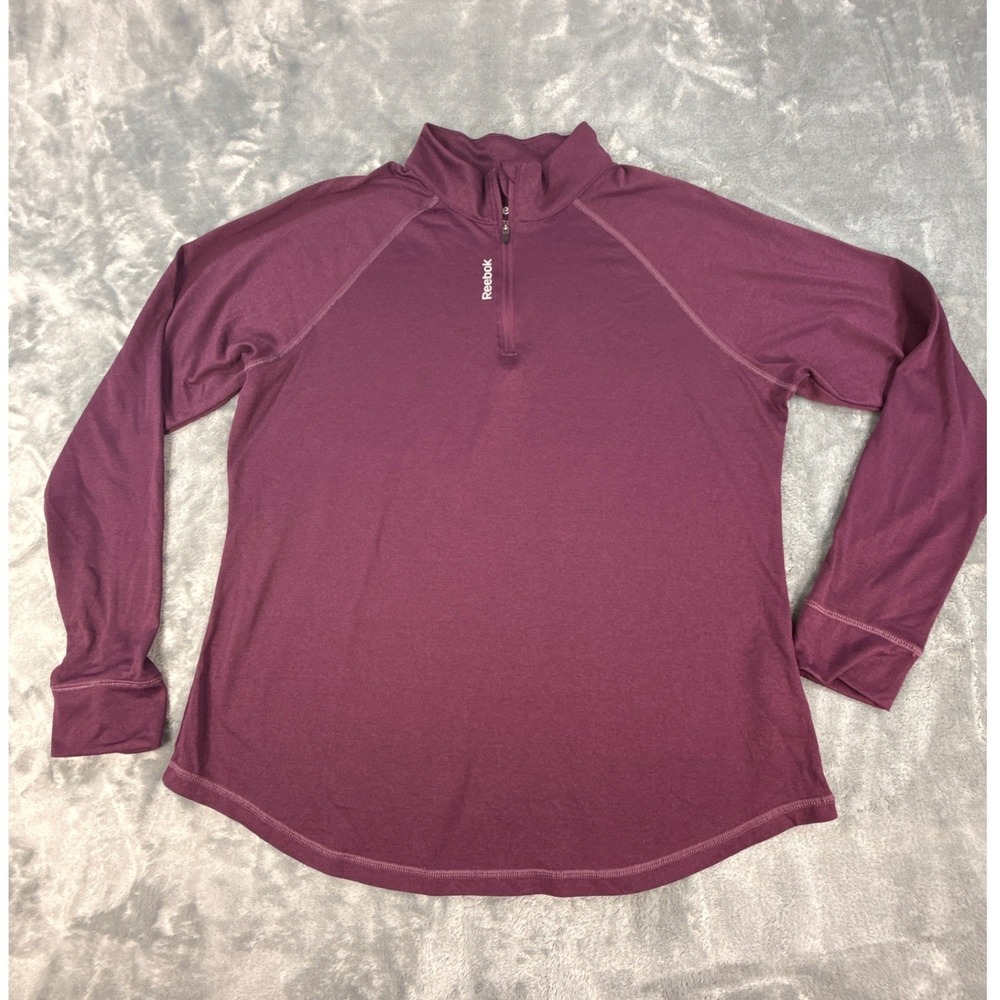 Reebok Womens Speedwick‎ Quarter Zip Pullover Maroon Long Sleeve XL WAA27130